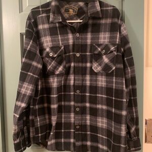 Men's Black and Gray Plaid Fuzzy Flannel